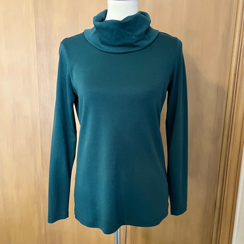 LLBean Women's Pima Cotton Tee, Long-Sleeve Cowlneck, small